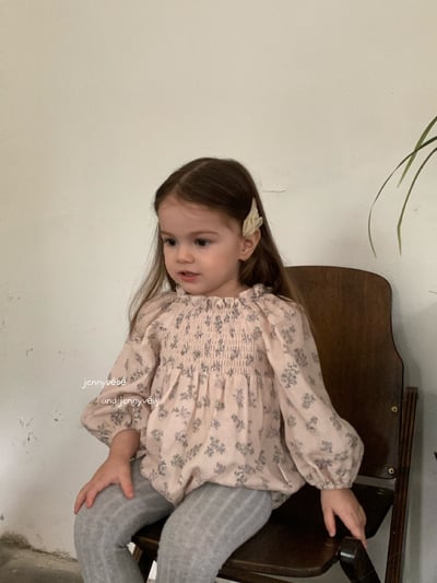 JE569｜(66-120cm) 抓皺碎花公主袖包屁衣/洋裝22