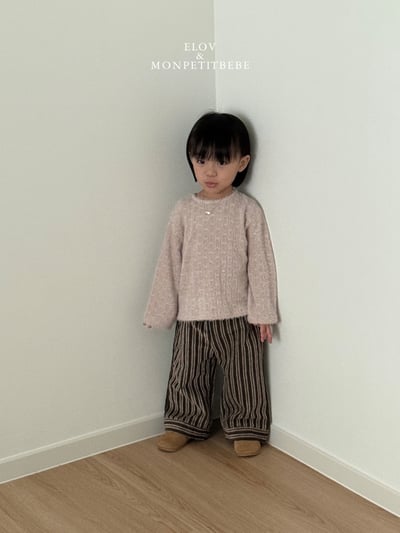 Monpetitbebe06｜(70cm-110cm) 線條直筒長褲10