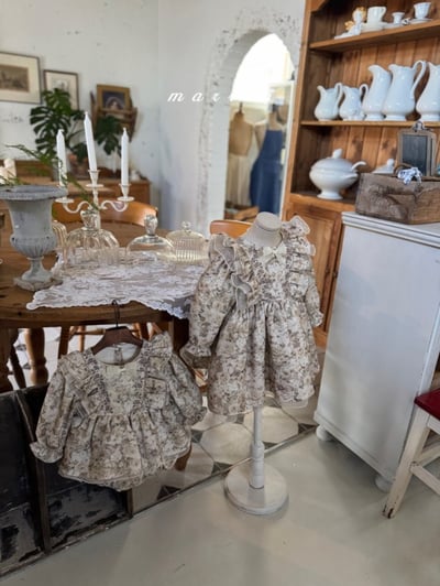 Marron 66｜(1y-6y) 古典碎花荷葉洋裝15