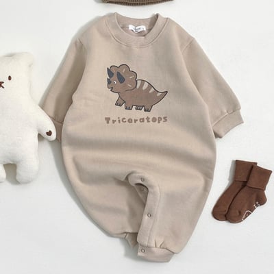 Oottbebe44｜(0m-12m) 恐龍圖案連身包屁褲3