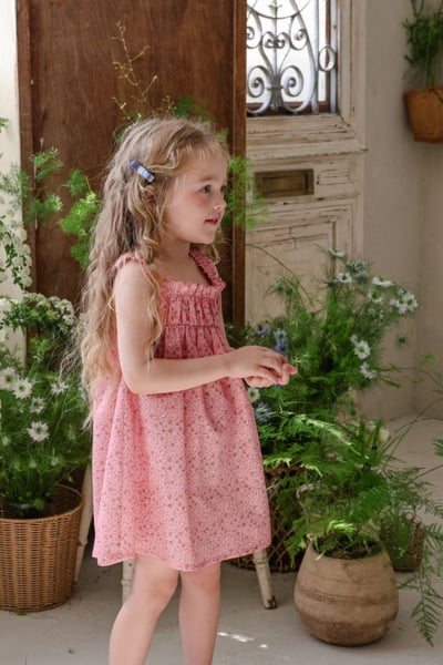 FLO20｜(75-140) 小碎花細肩洋裝18