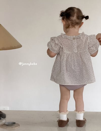 JE695｜(73-100cm)  花領碎花套裝2