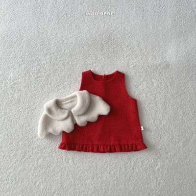 Lindo23｜(3m-18m) 小香風荷葉洋裝+天使斗篷3