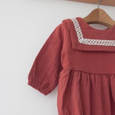 LEMONADE21｜(55cm-85cm) 2色滾邊翻領包屁衣含帽子22