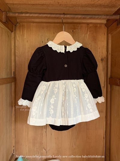 JE595｜(66cm-90cm) 英國風公主泡泡袖包屁衣3