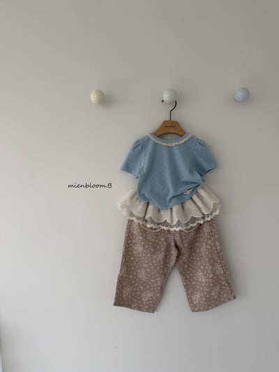 Bloom.b15｜(80-118cm) 亞麻碎花直筒長褲10