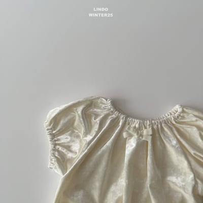 Lindo43｜(80cm-125cm) 絲絨抓皺短袖上衣3