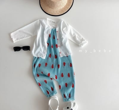 my_bebe18｜(80-110cm) 褶皺細肩連身褲3