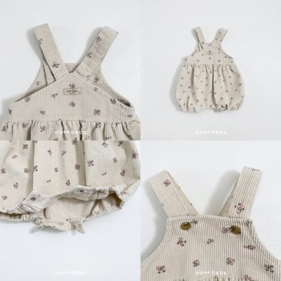 Oottbebe02｜(0m-12m) 玫瑰燈芯絨吊帶包屁褲5