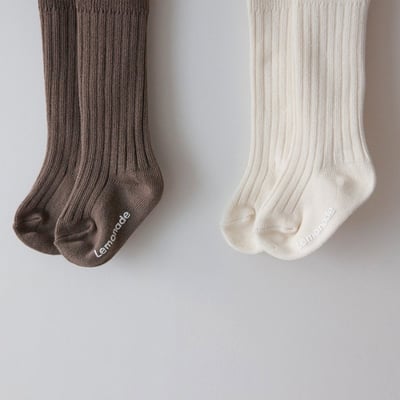 LEMONADE57｜(55cm-85cm) 1色羅紋長襪兩雙組12