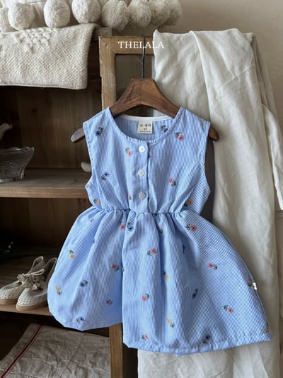 thelala45｜ (70-115) 花卉細條紋洋裝7