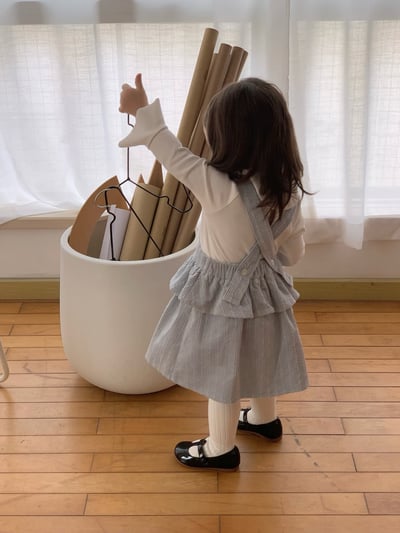 JE637｜(73cm-110cm) 麻花和葉背心洋裝/喇叭袖上衣5