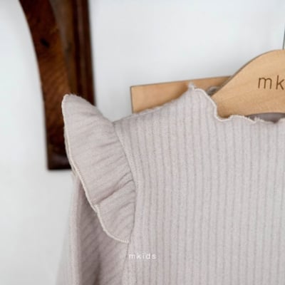 M-KIDS36｜(65-115cm) 2色磨毛荷葉捲邊套裝4