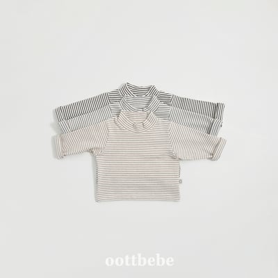 Oottbebe82｜(0m-12m  1y-7y)  薄絨愛心+條紋上衣兩件組4