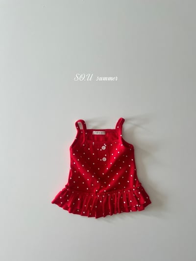 SO.U10｜(6m-4y) 荷葉滾邊波點上衣5