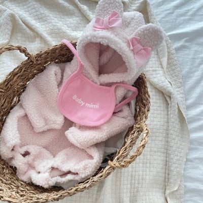 JEAYA06｜(3m-12m) 2色羊羔毛蝴蝶可愛包屁衣20