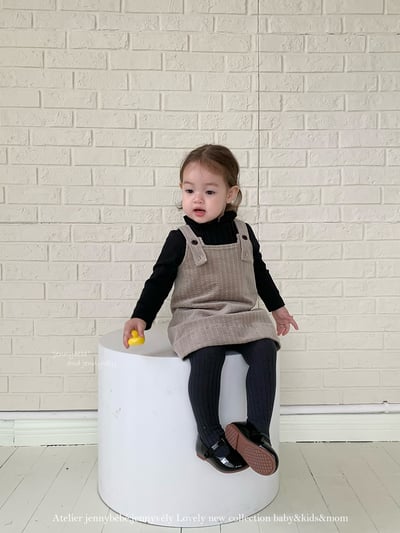 JE602｜(73cm-100cm) 學院風吊带連身裙/高領上衣8