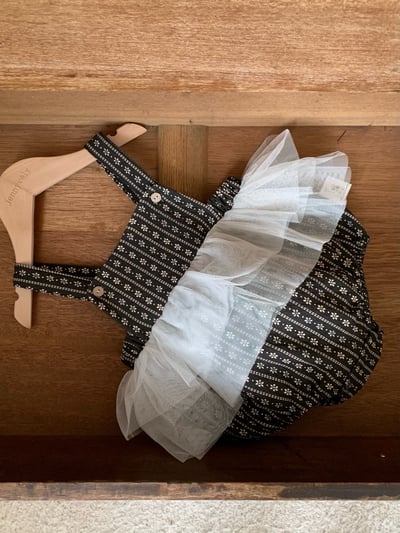 JE613｜(73cm-100cm) 小花薄紗吊帶包屁裙/花邊領上衣20