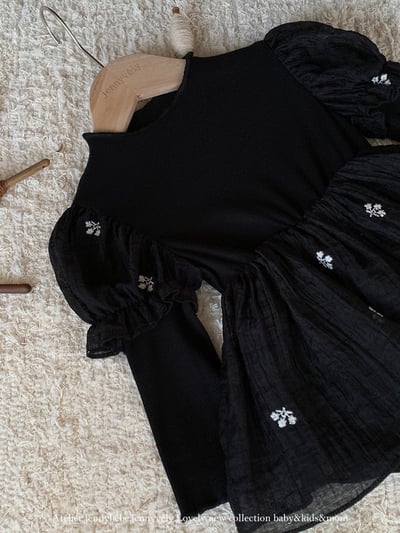 JE573｜(66-90cm) 赫本風公主袖包屁衣3