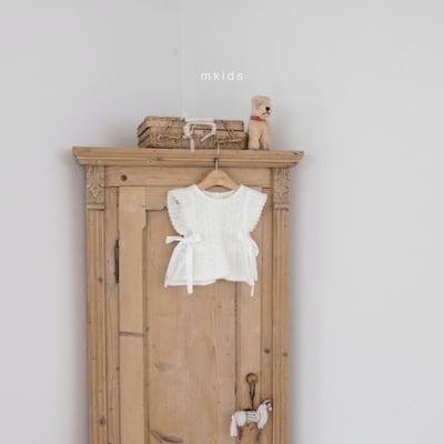 M-KIDS19｜(55-95cm) 2色蕾絲花邊荷葉針織背心14