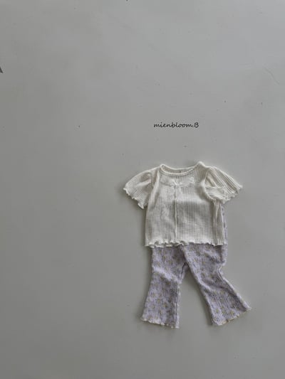 Bloom.b29｜(55cm-118cm) 碎花抓皺小喇叭褲6