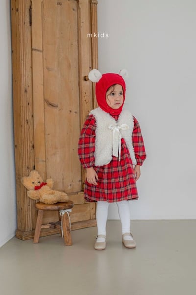 M-KIDS25｜(65-115cm) 1色聖誕格紋洋裝13