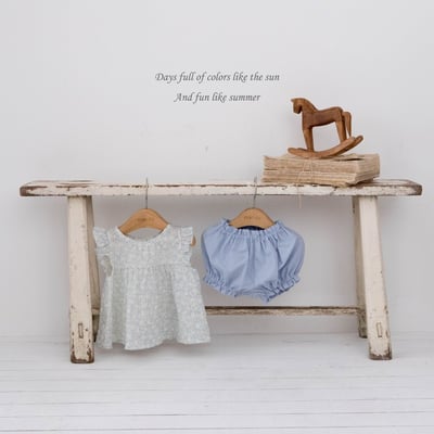 M-KIDS60｜(65-80cm) 壓紋碎花套裝1