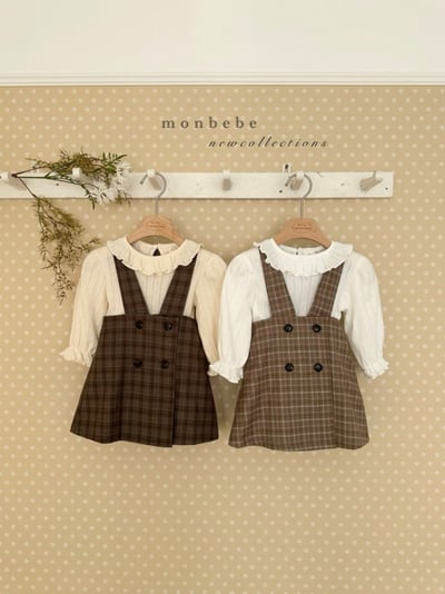 MONBEBE31｜(3m-24m) 荷葉領透氣包屁衣7