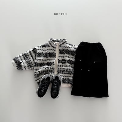 Bonito45｜(75cm-125cm) 雪花刷毛拉鍊外套10