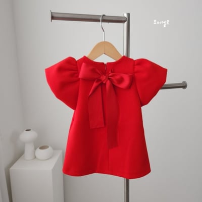 gioiello04｜(85-130cm) 公主袖蝴蝶結洋裝13