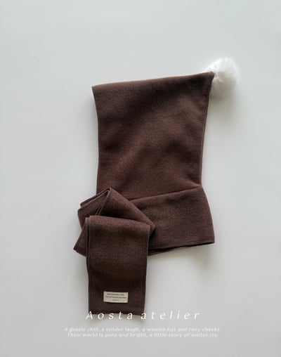 AOSTA66｜(6m-5y) 毛球連帽圍巾8