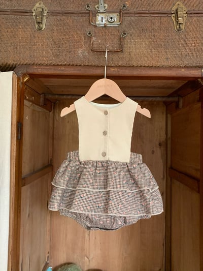 JE621｜(73cm-100cm) 背心碎花包屁裙/荷葉上衣2