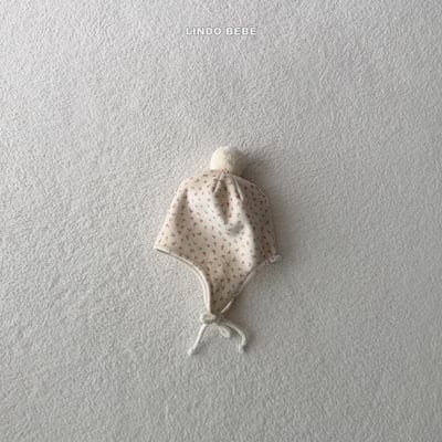 Lindo33｜(3m-18m) 毛球護耳綁帶帽5