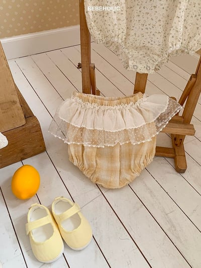 Bebe holic10｜(3m-18m) 碎花蕾絲褲5