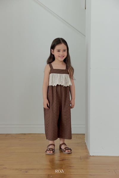 ROA13｜(6m-18m) 2色雕花蕾絲無袖連身褲7