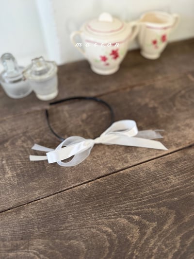 Marron44｜(Free) 緞帶蝴蝶結髮箍3