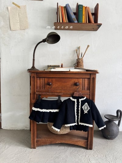 Marron 33｜(1y-6y) 法式蕾絲百褶褲裙4