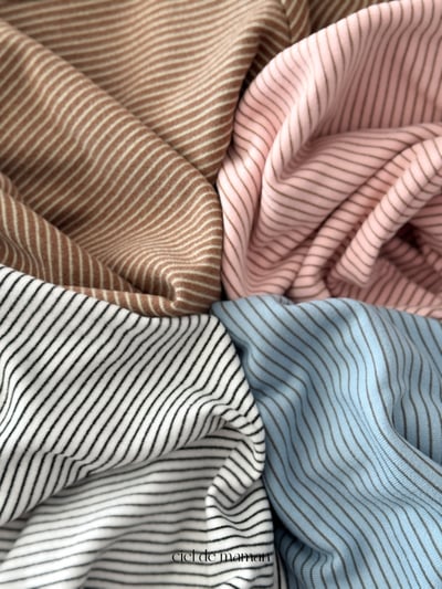 Cieldemaman04｜(6M~15M)  4色條紋長袖包屁衣服5