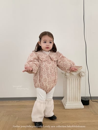 JE 249｜(66-90cm)  花朵大翻領包屁衣15