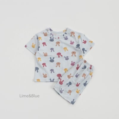 LIME&BLUE01｜(80-118cm MOM )  兔子親子居家服14