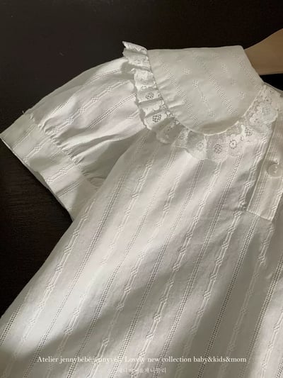 JE58｜(73-130cm) 蕾絲翻領花邊襯衫5