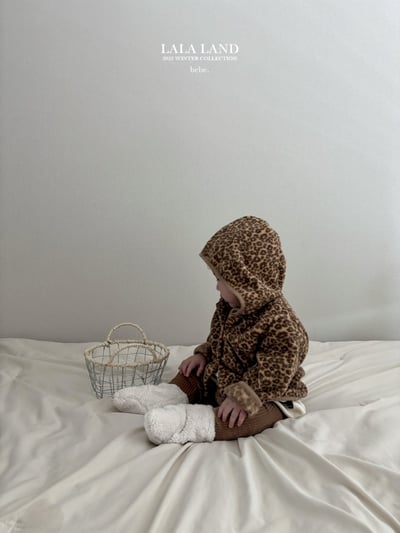 lala land17｜(60cm-83cm) 2色豹紋刷毛開襟連帽外套5