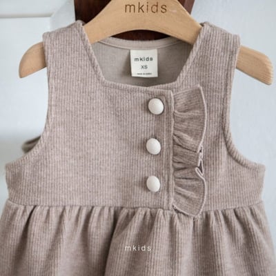 M-KIDS34｜(65-115cm) 2色磨毛荷葉背心3