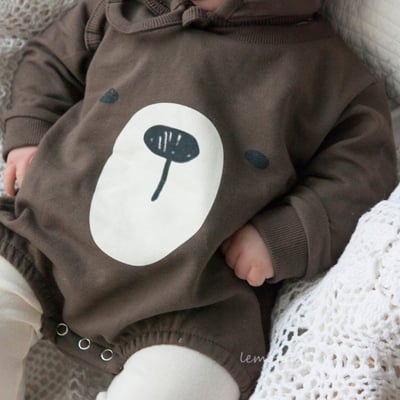 LEMONADE41｜(55cm-85cm) 2色小熊包屁衣含帽子14