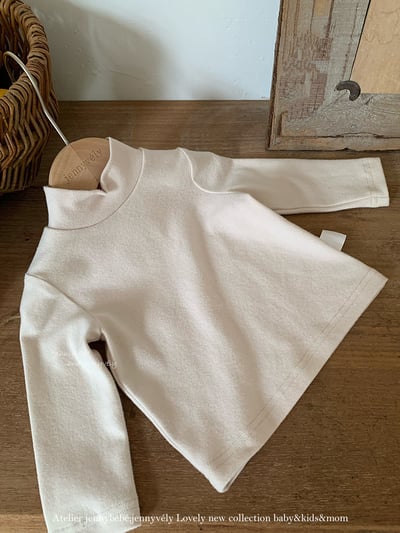 JE 591｜(73-110cm)  素色中領上衣1