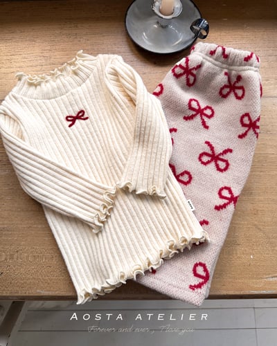 AOSTA04｜(6m-5y) 印花針織直筒褲24