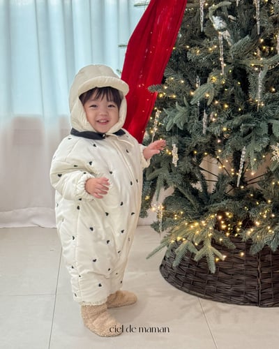 Cieldemaman16｜(6M~24M)  2色愛心羽絨連身服5
