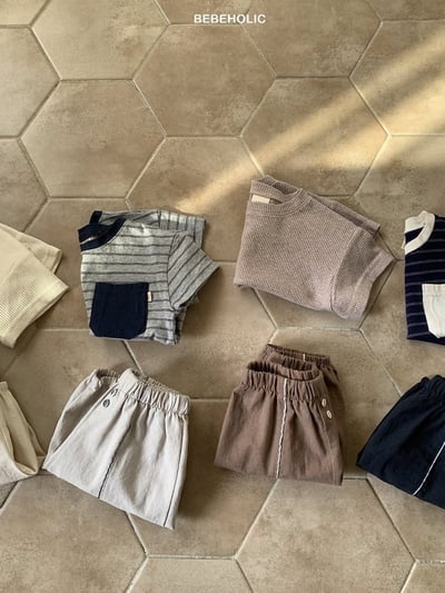 Bebe holic03｜(3m-18m) 簡約亞麻褲6