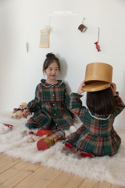 ALADIN22｜(75cm-114cm) 聖誕格紋蕾絲家居套裝14