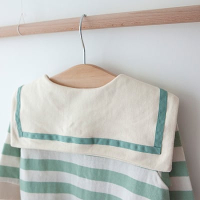 LEMONADE29｜(55cm-85cm) 2色粗條紋包屁衣含帽子10